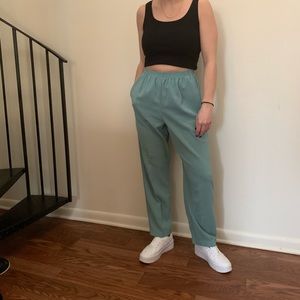 Teal Trousers With Pockets